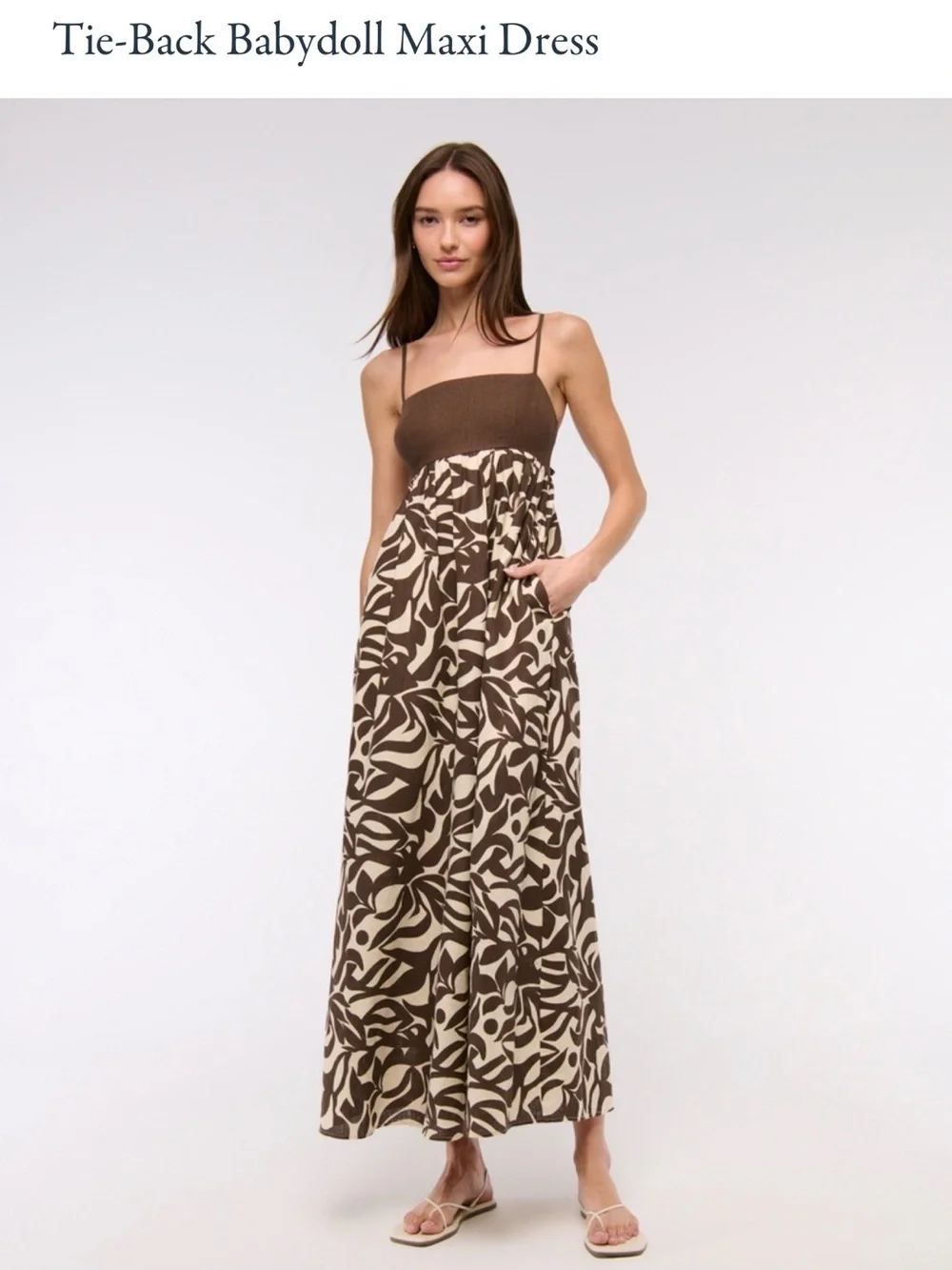 A&F Tie Back Babydoll Maxi Dress